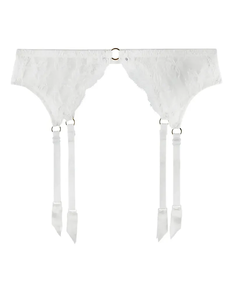 Aubade Kiss of Love Strumpfhalter mit Spitzenbesatz - Weiß Weiß