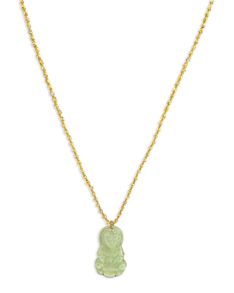 Madison jade Buddha-medallion necklace - Gold Gold