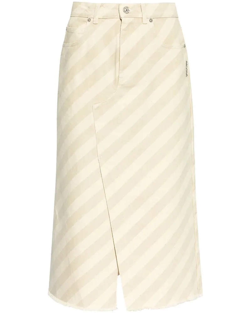 Marni Gestreifter Midirock - Nude Nude