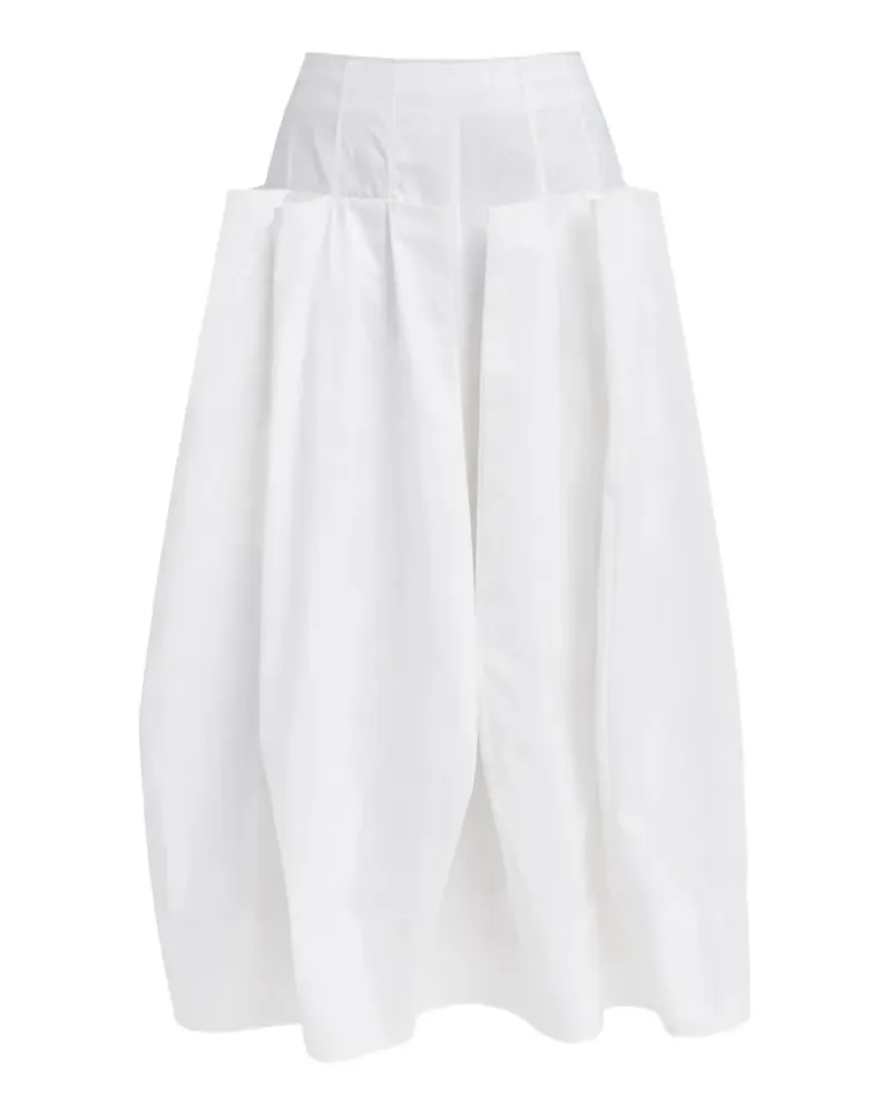 tibi poplin midi skirt - Weiß Weiß