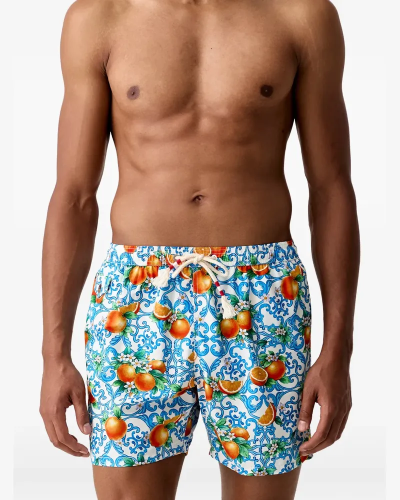 MC2 Saint Barth graphic-print drawstring swim shorts - Blau Blau