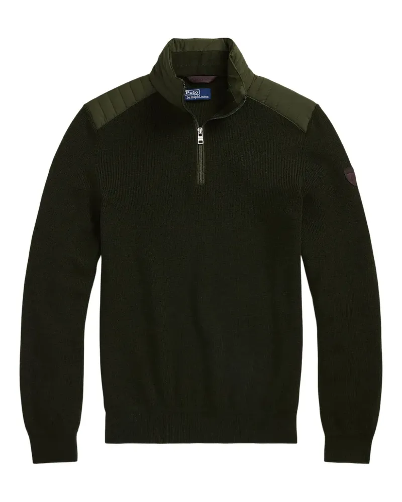 Ralph Lauren Half-Zip-Pullover mit gestepptem Einsatz - Grün Grün