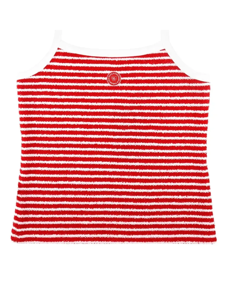 SPORTY & RICH Gestreiftes Top - Rot Rot