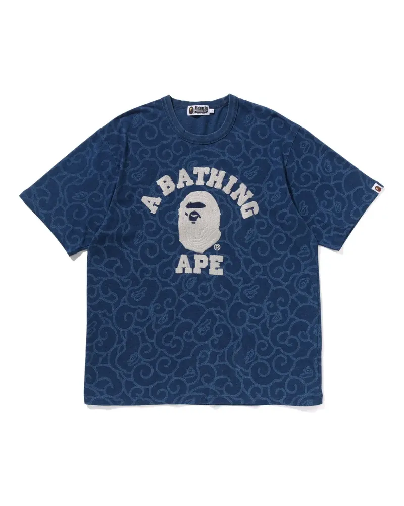 BAPE T-Shirt mit Logo-Stickerei - Blau Blau