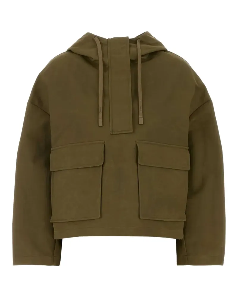Herno Oversized-Kapuzenjacke mit Klappentasche - Grün Grün