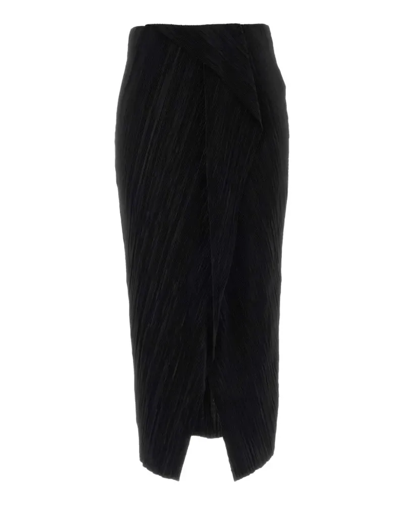 Calvin Klein plissé-effect draped midi skirt - Schwarz Schwarz