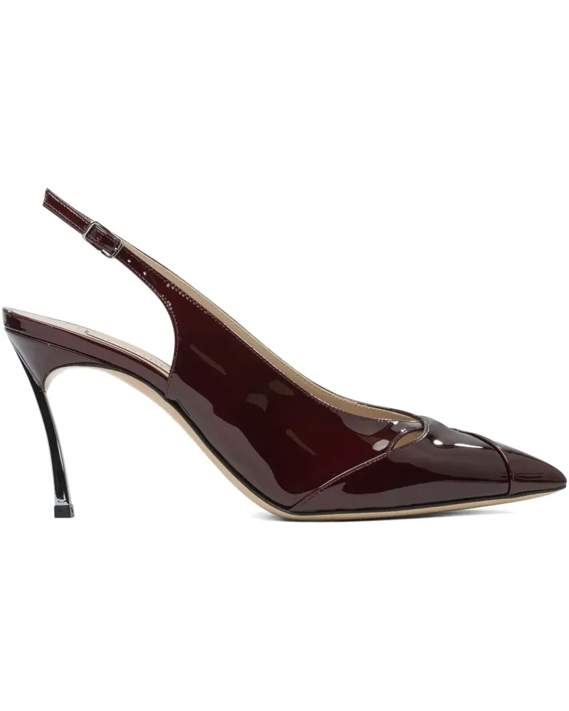 Casadei Samurai Blade Slingback-Pumps aus Lackleder 80mm - Braun Braun