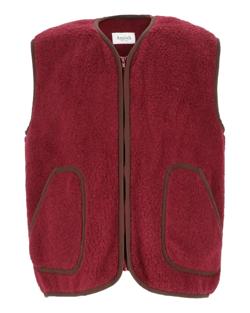 Amish Weste mit Fleece-Struktur - Rot Rot