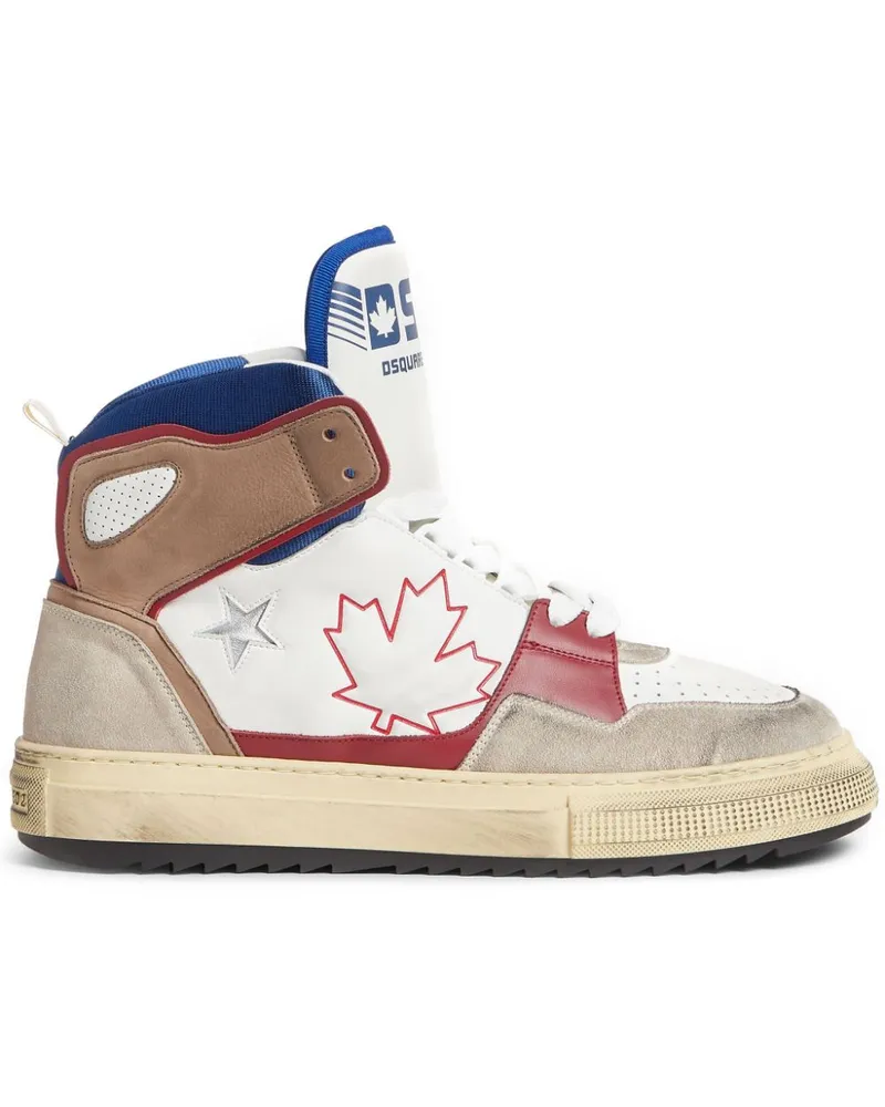 Dsquared2 High-Top-Sneakers mit Kontrasteinsätzen - Weiß Weiß