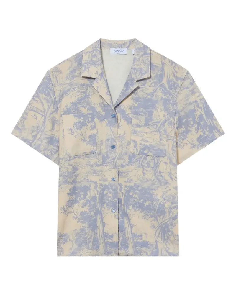 OFF-WHITE City Nature graphic-print pajama shirt - Nude Nude