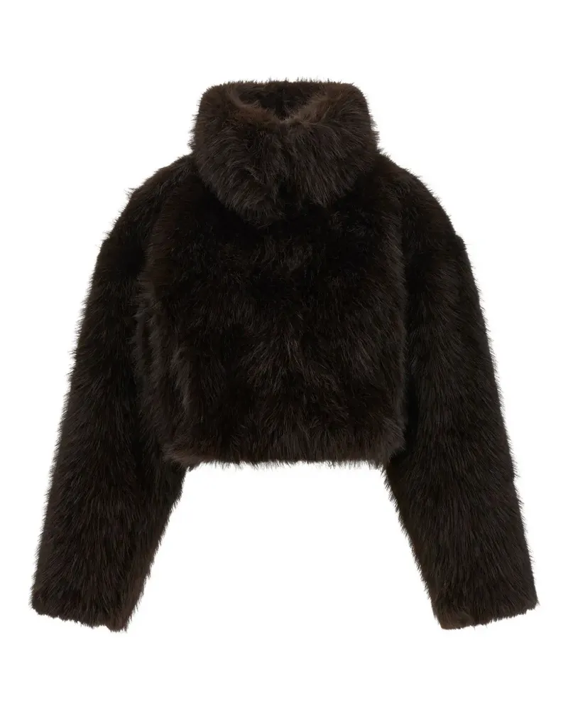 ROTATE Birger Christensen Cropped-Mantel aus Faux Fur - Braun Braun