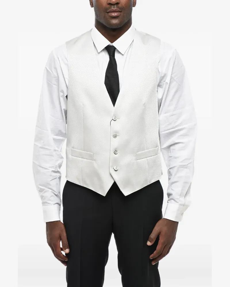 Corneliani jacquard-woven waistcoat - Silber Silber