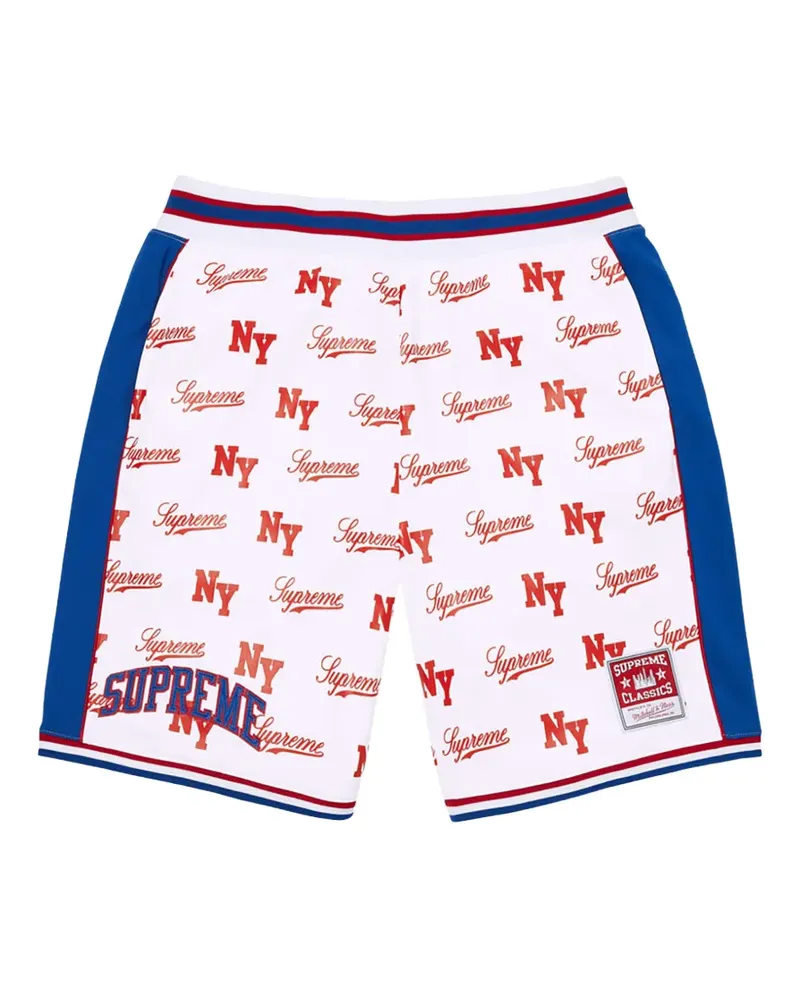 Supreme Being x Mitchell & Ness Joggingshorts mit Logo - Weiß Weiß