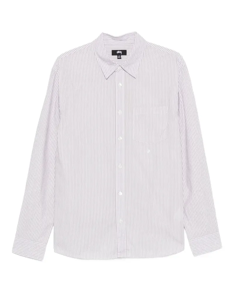 Stüssy striped chest-pocket shirt - Violett Violett
