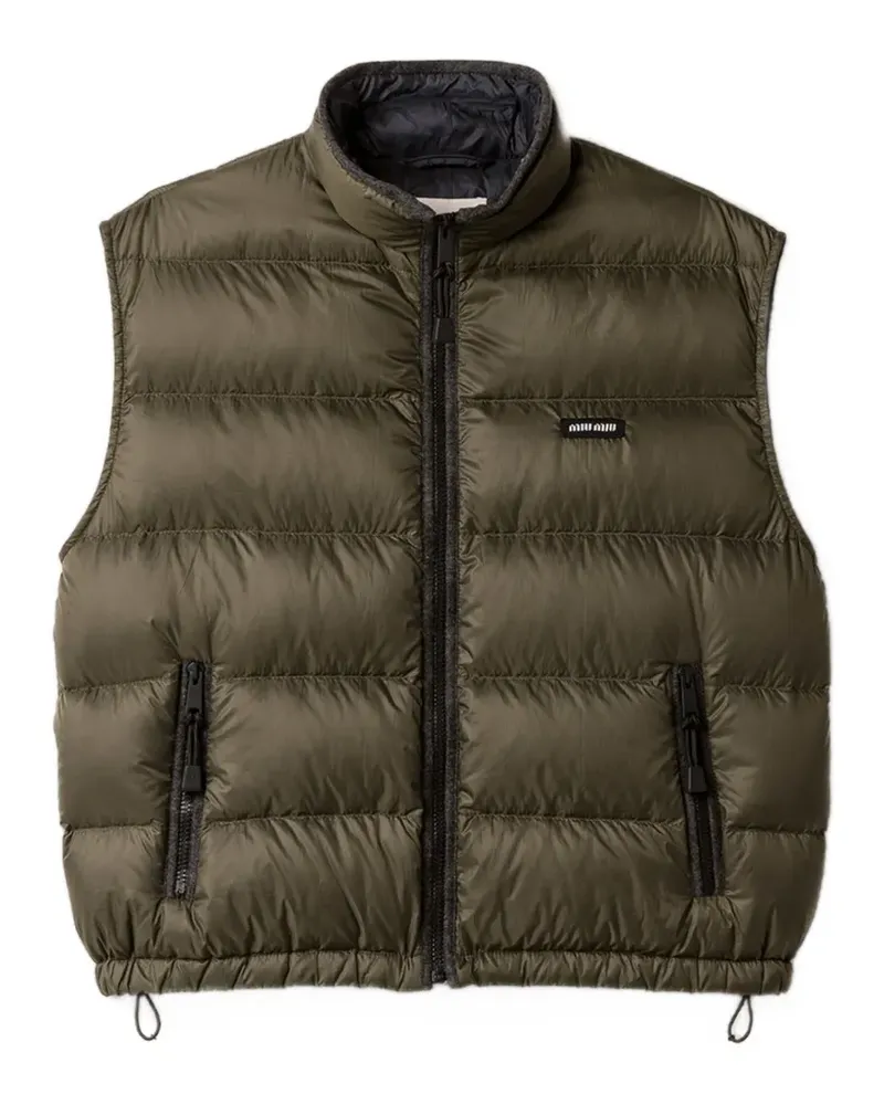 Miu Miu padded light pongé vest - Grün Grün