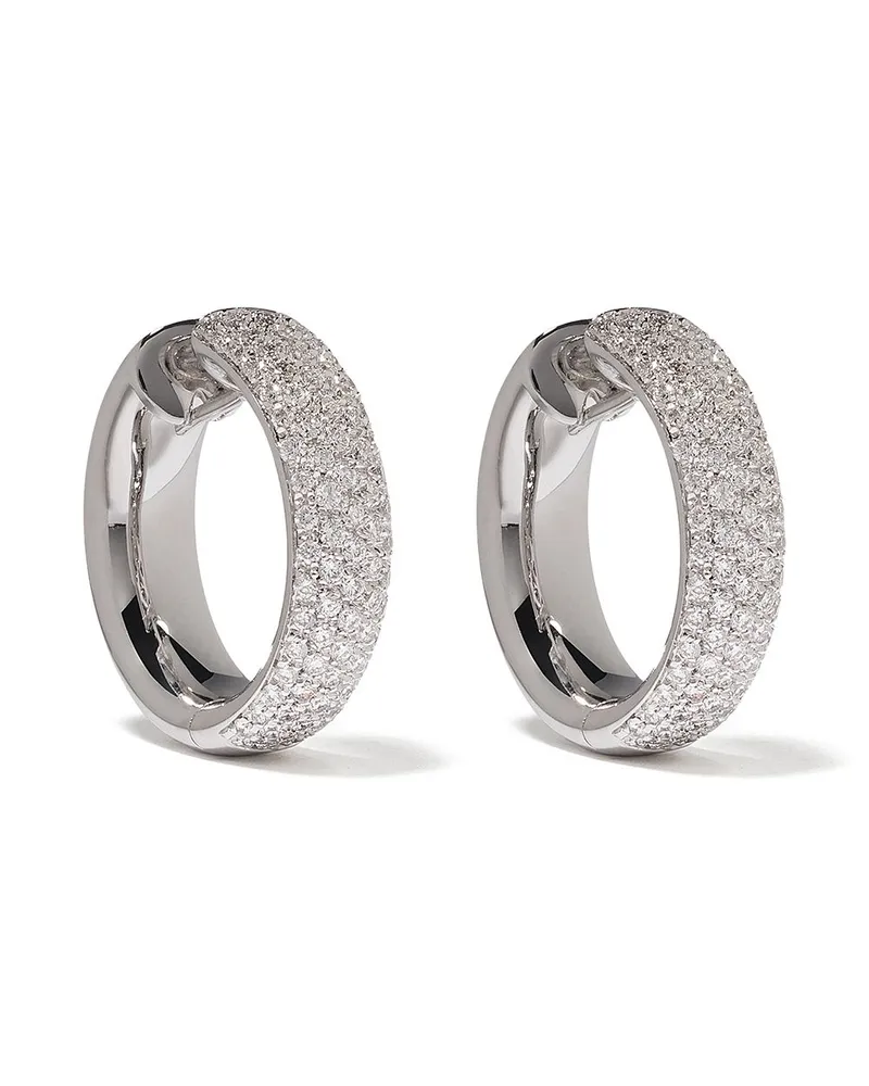 LEO PIZZO 18kt Weißgoldcreolen mit Diamanten - Silber Silber