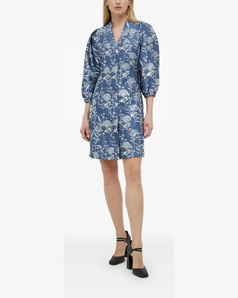 BRUUNS BAZAAR Geblümtes Minikleid - Blau Blau