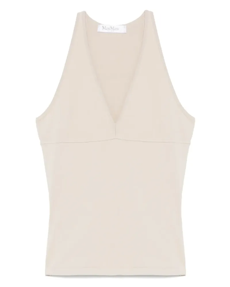 Max Mara Oberteil mit V-Ausschnitt - Nude Nude