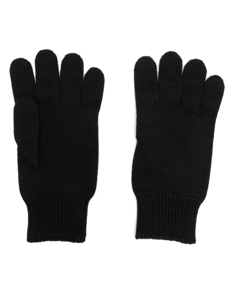 Versace Handschuhe mit Logo-Patch - Schwarz Schwarz