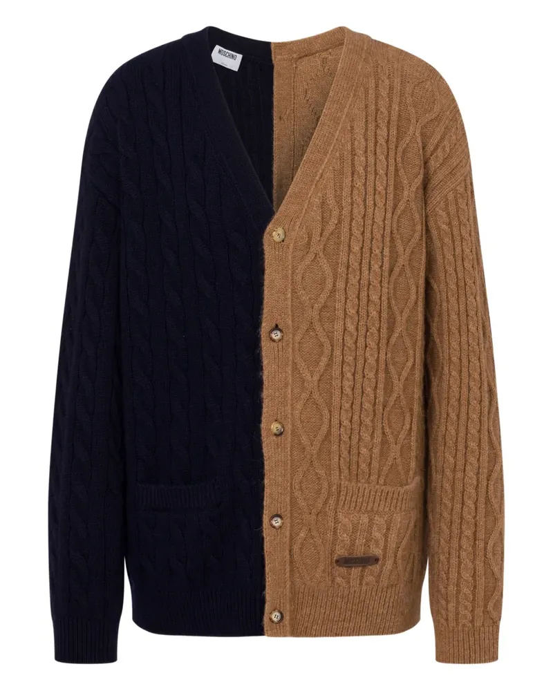 Moschino Cardigan mit Zopfmuster - Schwarz Schwarz