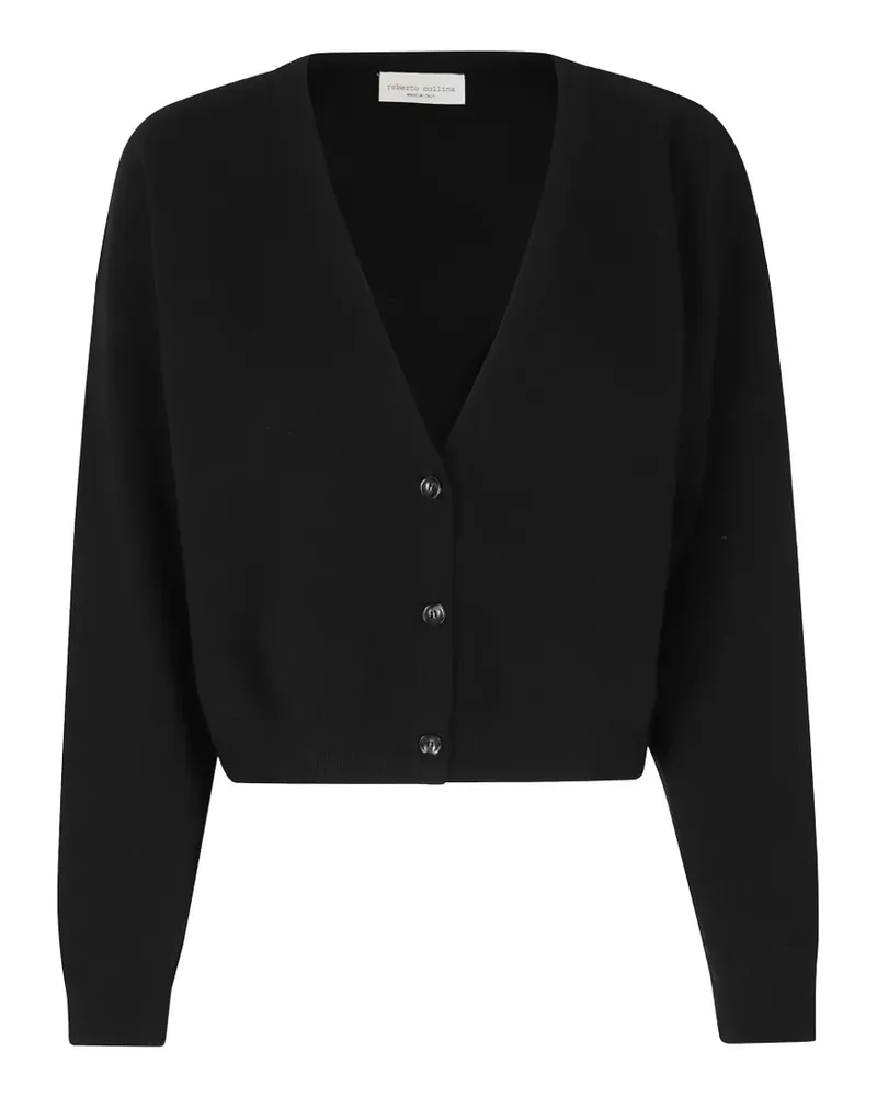 Roberto Collina V-neck cropped cardigan - Schwarz Schwarz