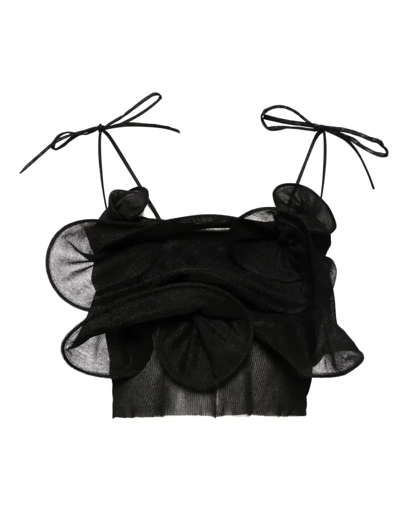 ENFÖLD Camisole-Top mit Rüschen - Schwarz Schwarz