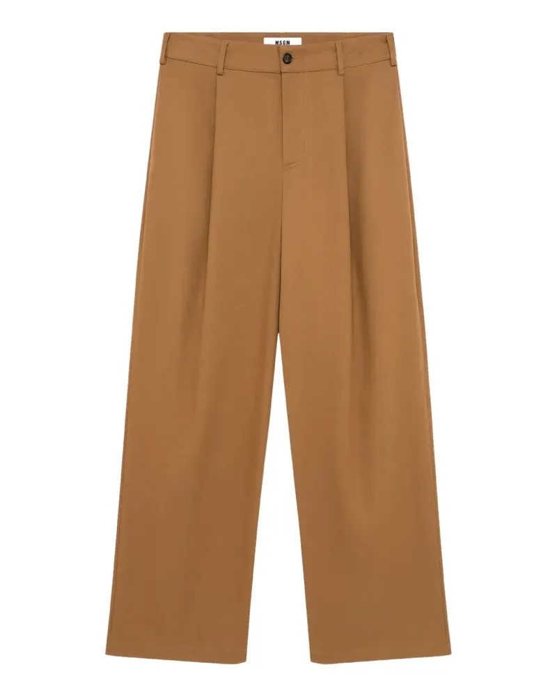 MSGM Straight-Leg-Hose mit Falten - Braun Braun