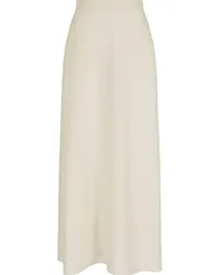 Emporio Armani Gestreifter Chiffon-Maxirock Nude