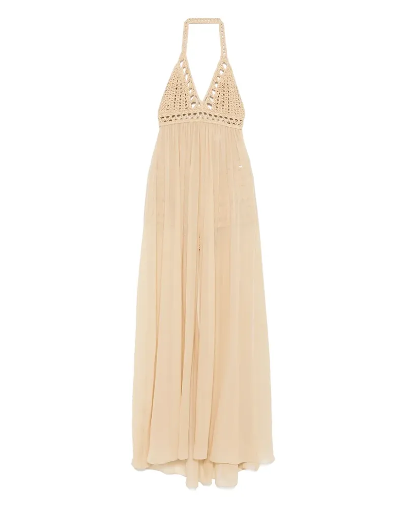Elie Saab Gehäkeltes Maxikleid - Nude Nude