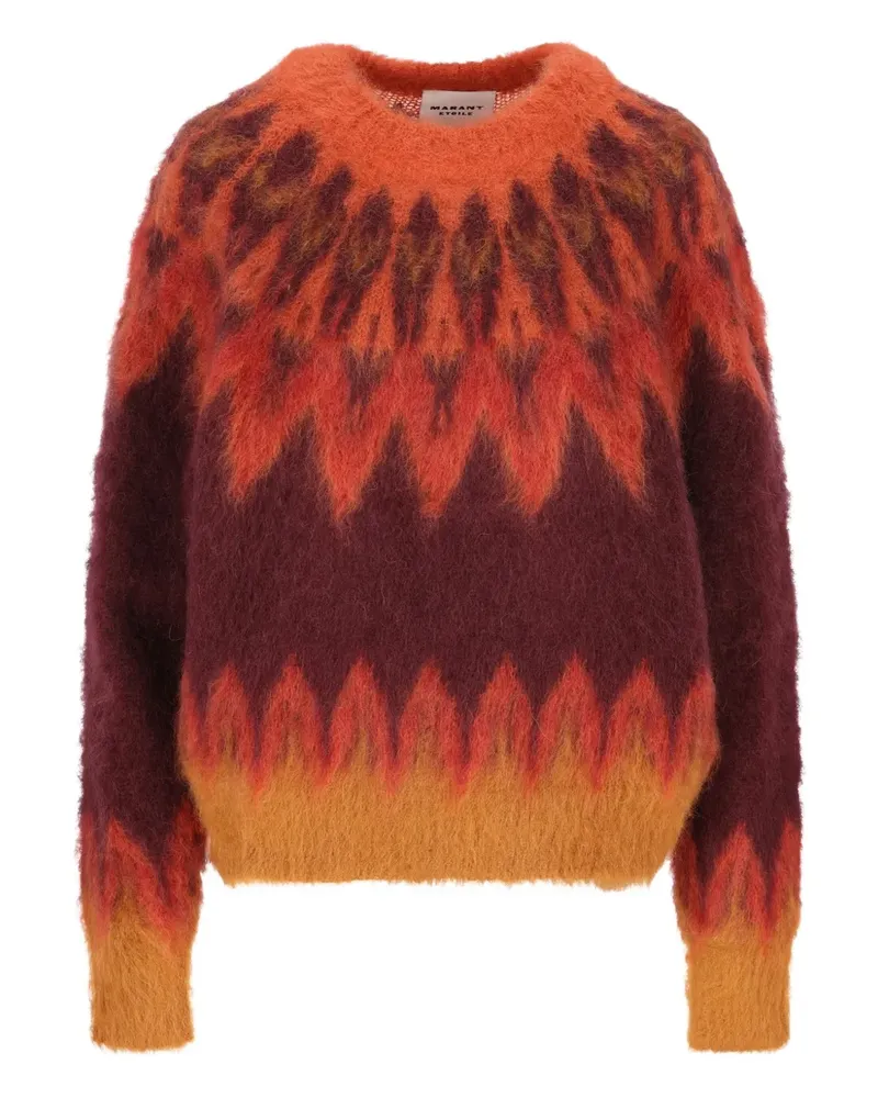 Isabel Marant Natania Pullover mit Flammenmuster - Orange Orange