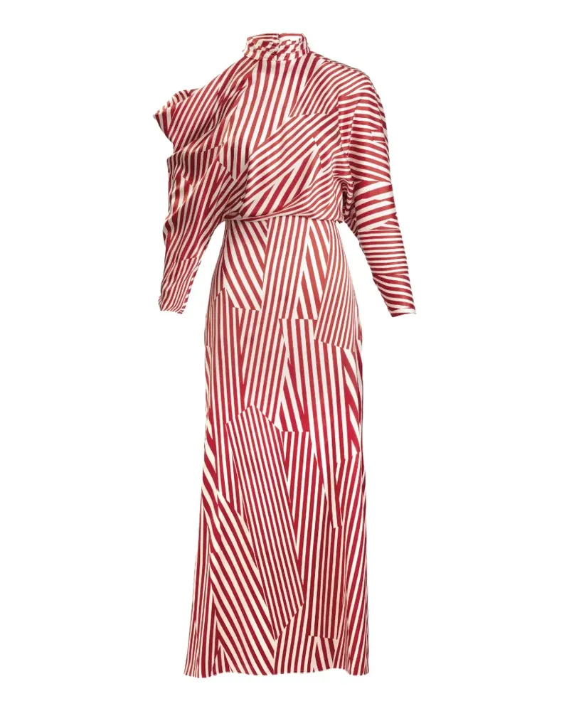 Silvia Tcherassi Gestreiftes Lisa Midikleid - Rot Rot