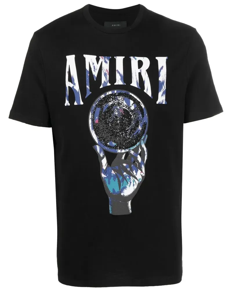 Amiri T-Shirt mit Kristallkugel-Print - Schwarz Schwarz