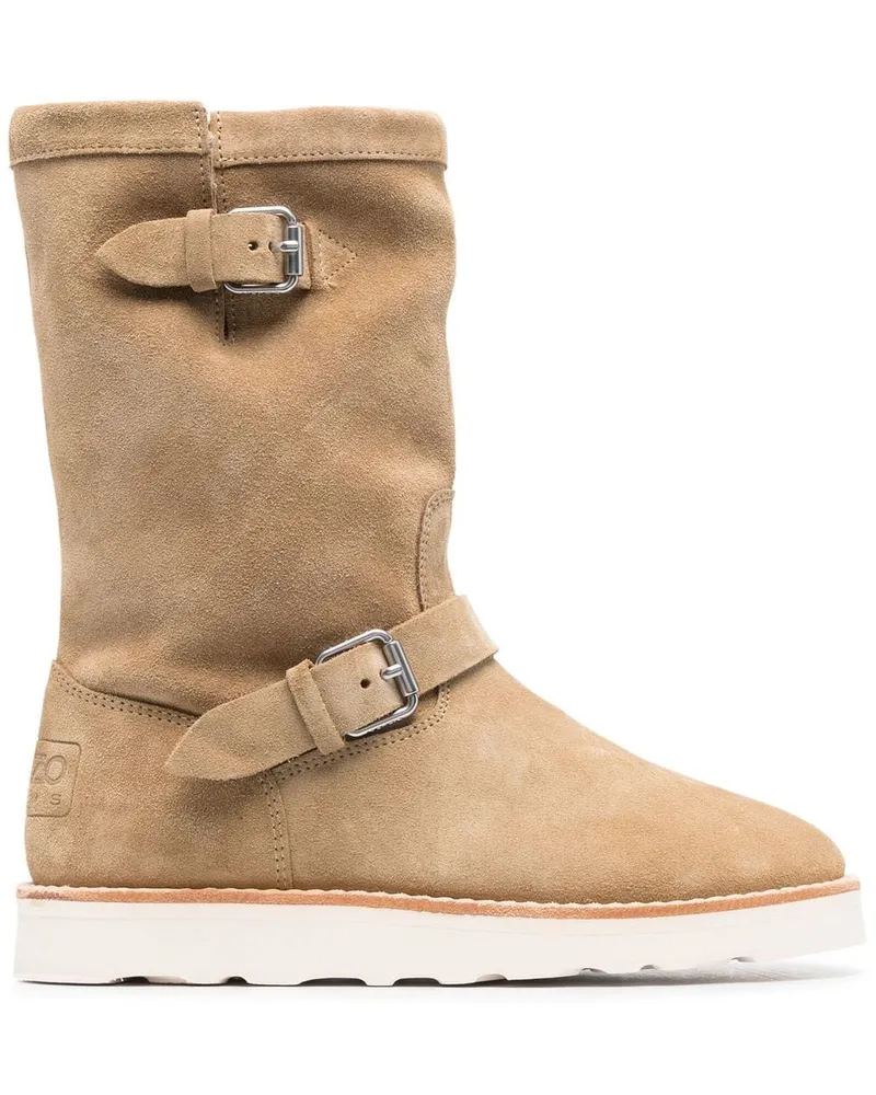 Kenzo Shearling-Stiefel Nude