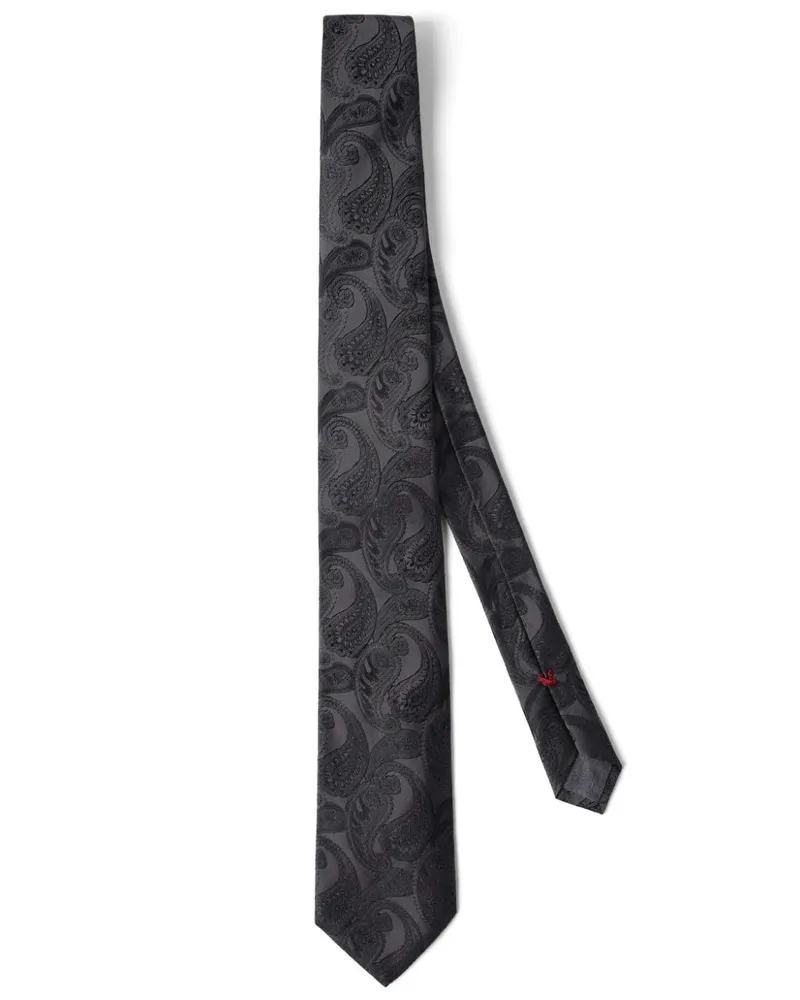 Brunello Cucinelli Seidenkrawatte mit Jacquardmuster - Grau Grau