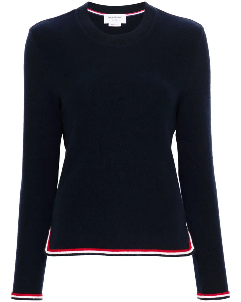 Thom Browne Kaschmirpullover mit RWB-Streifen - Blau Blau