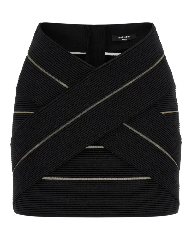 Balmain V-waist zip-fastening mini skirt - Schwarz Schwarz