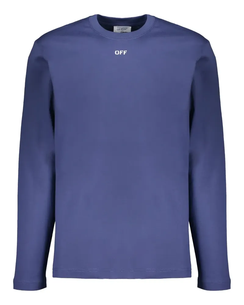 OFF-WHITE long-sleeve round-neck T-shirt - Blau Blau