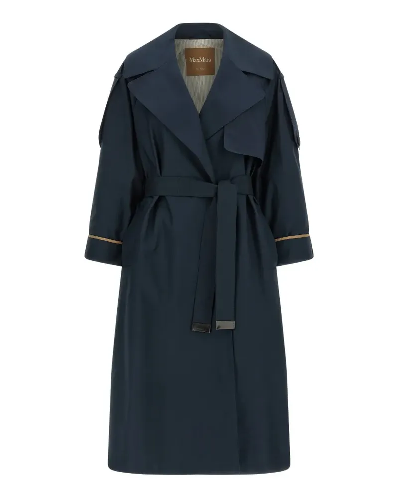 Max Mara MtcUtrench flared belted trench coat - Blau Blau