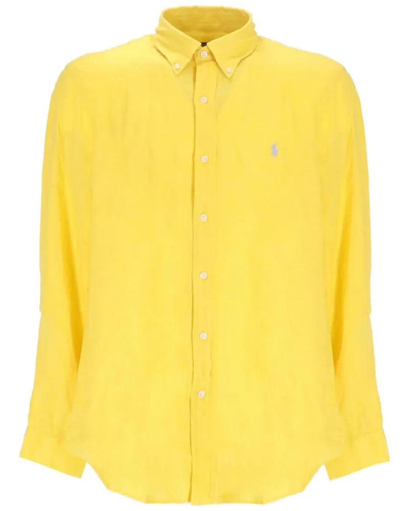 Ralph Lauren Leinenhemd mit Polo Pony - Gelb Gelb
