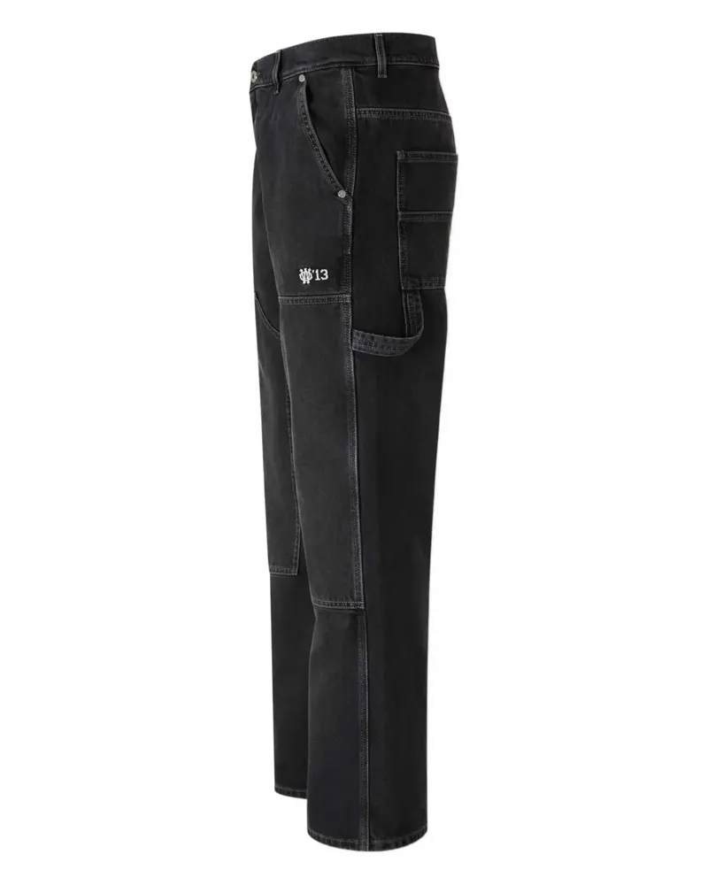OFF-WHITE Schlagjeans mit Ziernähten - Schwarz Schwarz