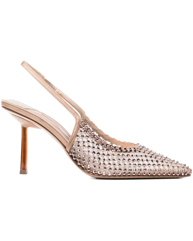 Le Silla Gilda Pumps mit Kristallen 80mm - Nude Nude
