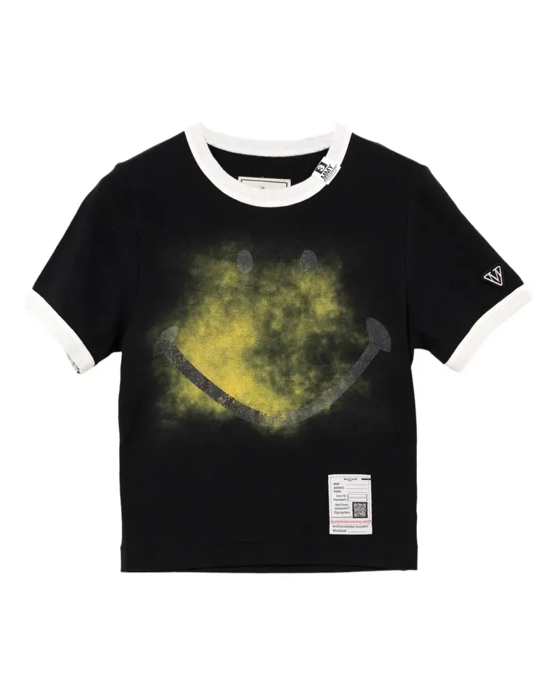MIHARAYASUHIRO T-Shirt mit Smiley-Print - Schwarz Schwarz