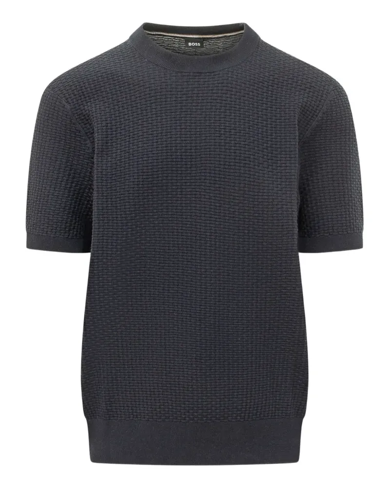 HUGO BOSS waffle-knit cotton sweater - Grau Grau
