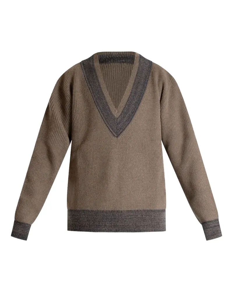 Mauro Grifoni Pullover mit V-Ausschnitt - Braun Braun
