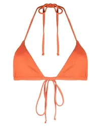 Frankies Bikinis Bikinioberteil mit Logo-Print Orange