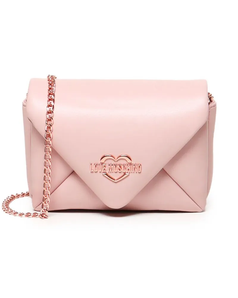 Moschino Schultertasche mit Logo-Schild - Rosa Rosa