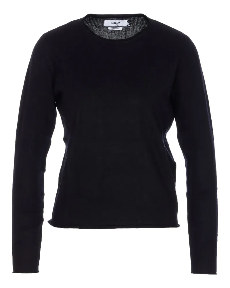 Not Shy Kaschmirpullover mit Rundhalsausschnitt - Schwarz Schwarz