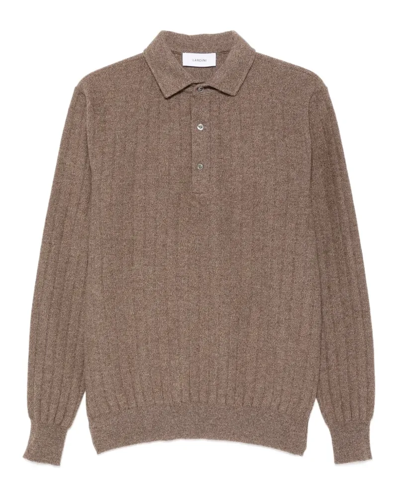 LARDINI Geripptes Poloshirt - Braun Braun