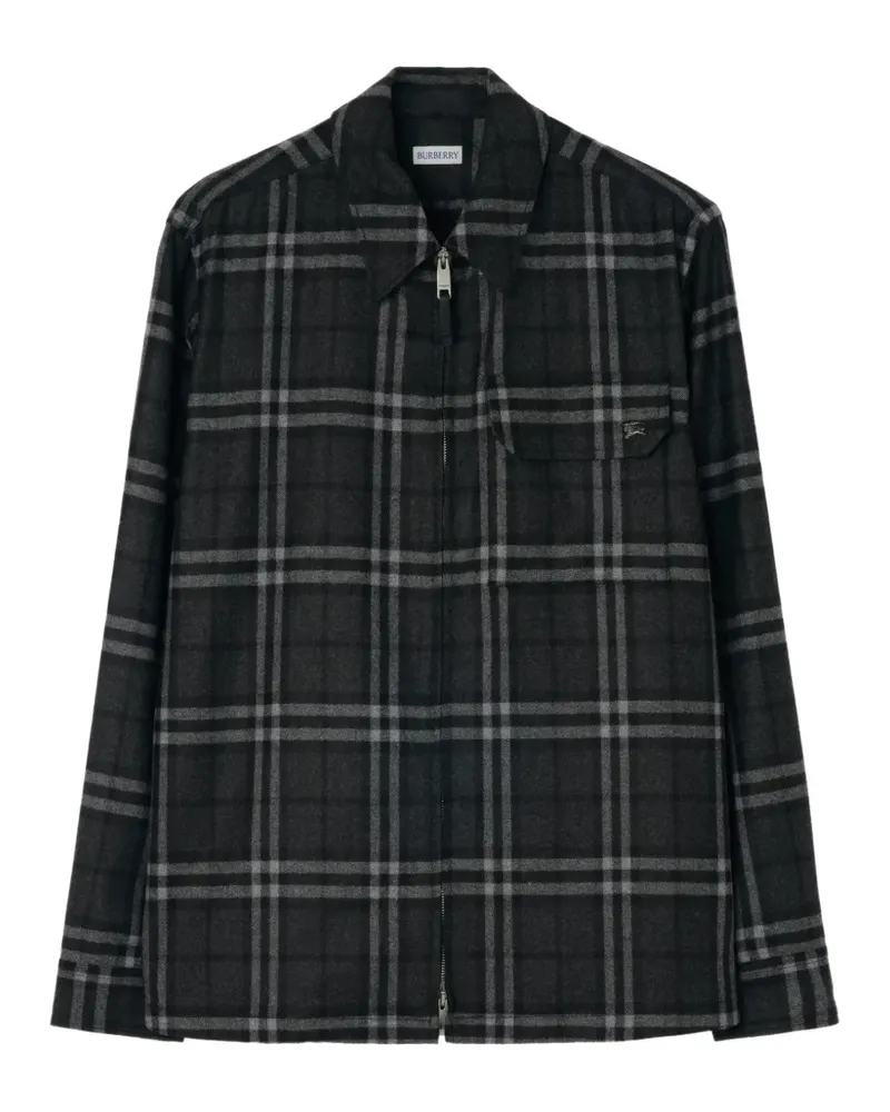 Burberry Karierte Hemdjacke aus Kaschmir - Grau Grau