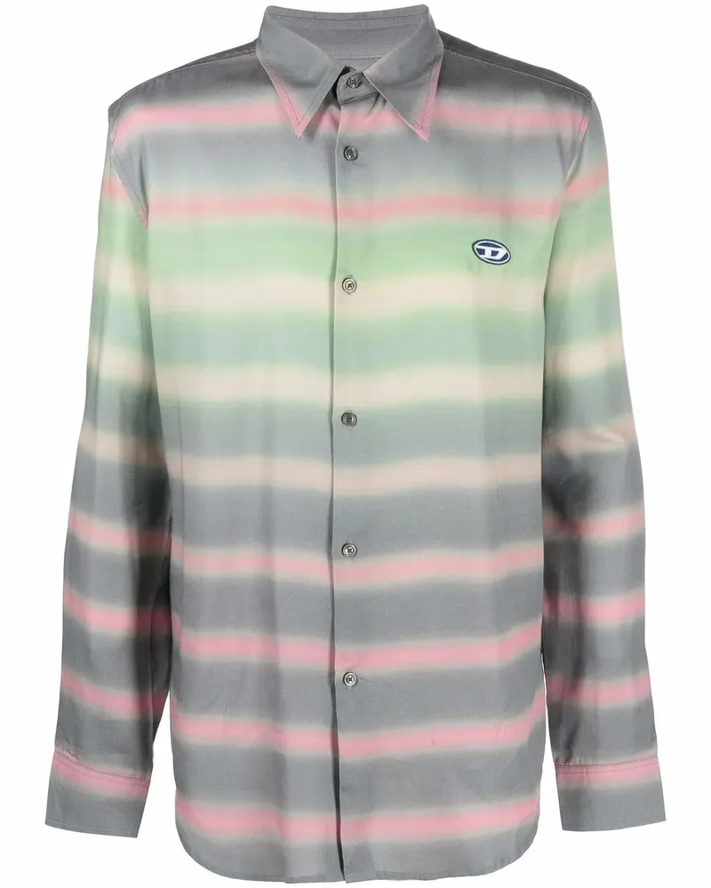 Diesel Gestreiftes Hemd - Grün Grün